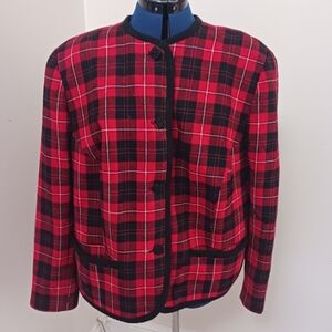 Pendleton Blazer Tartan Sz 18 Plus Pockets Wool